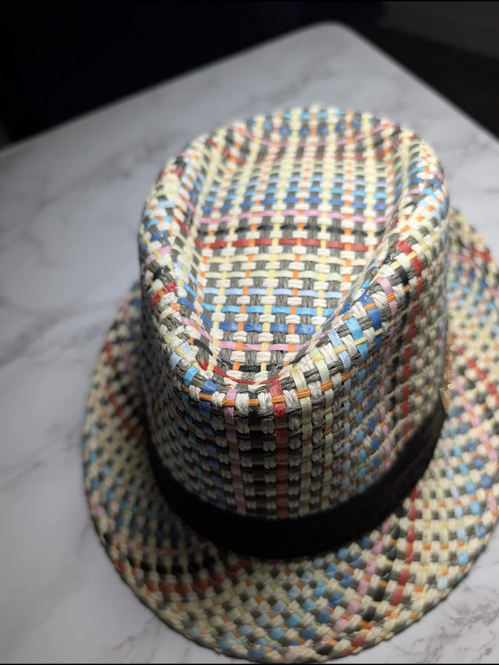 Michael Kors Multicolor Woven Fedora Hat